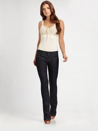 An exquisite design, this ribbed-knit tank top features timeless crochet, scalloped edges and a body-conscious fit. It's a lovely layering piece and makes a lasting first impression when worn alone.V-necklineSleevelessRibbed knitScalloped trimAbout 26 from shoulder to hem88% viscose/12% silkDry cleanImported Model shown is 5'9½ (176cm) wearing US size Small. An exquisite design, this ribbed-knit tank top features timeless crochet, scalloped edges and a body-conscious fit. It's a lovely layering piece and makes a lasting first impression when worn alone.V-necklineSleevelessRibbed knitScalloped trimAbout 26 from shoulder to hem88% viscose/12% silkDry cleanImported Model shown is 5'9½ (176cm) wearing US size Small.
