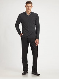 EXCLUSIVELY OURS. A classic at first glance, but look closer: our spin on the a sweater standard features a subtly narrowing neckline. V-neck50% merino wool/50% acrylicMachine washImported EXCLUSIVELY OURS. A classic at first glance, but look closer: our spin on the a sweater standard features a subtly narrowing neckline. V-neck50% merino wool/50% acrylicMachine washImported