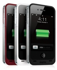 Need a boost for your on-the-go lifestyle? The Juice Pack Air is a rechargeable external battery concealed inside of a protective form-fitting case for the iPhone 4 that also offers the full protection of a hard shell case while providing virtually twice the battery life of the iPhone alone. A two-in-one dream team for your phone. Need a boost for your on-the-go lifestyle? The Juice Pack Air is a rechargeable external battery concealed inside of a protective form-fitting case for the iPhone 4 that also offers the full protection of a hard shell case while providing virtually twice the battery life of the iPhone alone. A two-in-one dream team for your phone.