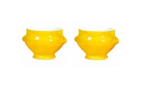 Emile Henry Lion's Head Soup Bowls, Set of 2, Citron