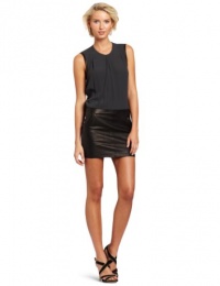 Rebecca Taylor Women's Leather Combo Dress Rebecca Taylor Women's Leather Combo Dress