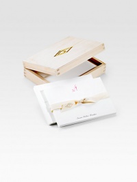 An original Charles Fradin shoe illustration is hand-pressed on cotton card stock to add a decidedly fashionable touch to your next thoughtful note. 18 cards housed in a gold-stamped wood box High-quality cotton card stock Box: 7W X 2H X 5½L Cards: 6¾W X 4½H Made in USA FOR PERSONALIZATION Select a quantity, then scroll down and click on PERSONALIZE & ADD TO BAG to choose and preview your personalization options. Please allow 3 weeks for delivery. An original Charles Fradin shoe illustration is hand-pressed on cotton card stock to add a decidedly fashionable touch to your next thoughtful note. 18 cards housed in a gold-stamped wood box High-quality cotton card stock Box: 7W X 2H X 5½L Cards: 6¾W X 4½H Made in USA FOR PERSONALIZATION Select a quantity, then scroll down and click on PERSONALIZE & ADD TO BAG to choose and preview your personalization options. Please allow 3 weeks for delivery.