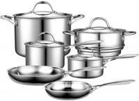 Cooks Standard Multi-Ply Clad Stainless-Steel 10-Piece Cookware Set Cooks Standard Multi-Ply Clad Stainless-Steel 10-Piece Cookware Set