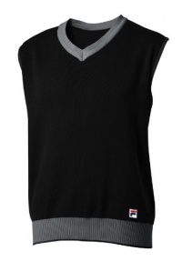 Fila Golf Men's Oxford Pullover V-Neck Sweater (Large, Black) Fila Golf Men's Oxford Pullover V-Neck Sweater (Large, Black)
