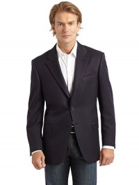 THE LOOKNotched lapelWelt pocket at chestButton closureDual flap pocketsLong sleeves with button cuffsVented back hemInner welt pocketsTHE FITAbout 32 from shoulder to hemTHE MATERIALCotton/silkFully linedCARE & ORIGINDry cleanMade in USA THE LOOKNotched lapelWelt pocket at chestButton closureDual flap pocketsLong sleeves with button cuffsVented back hemInner welt pocketsTHE FITAbout 32 from shoulder to hemTHE MATERIALCotton/silkFully linedCARE & ORIGINDry cleanMade in USA