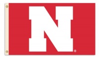 NCAA Nebraska Cornhuskers 3-by-5 Foot Flag N Logo with Grommets NCAA Nebraska Cornhuskers 3-by-5 Foot Flag N Logo with Grommets