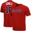 Majestic Chipper Jones Atlanta Braves #10 Player T-shirt - Red