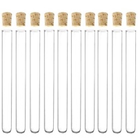 10 Pack - 6-inch, 16x150mm Glass Test Tubes with Cork Stoppers