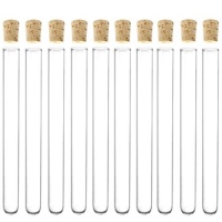 10 Pack - 6-inch, 16x150mm Glass Test Tubes with Cork Stoppers