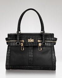 A ladylike shape accented with croc-embossed leather, Max Mara's satchel is an investment in forever style. This season or next, it will pull together polished pretty. A ladylike shape accented with croc-embossed leather, Max Mara's satchel is an investment in forever style. This season or next, it will pull together polished pretty.