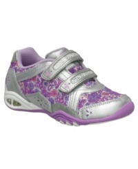 Sparkle in her smile. These light-up sneakers from Stride Rite, with sparkles and floral patterns, will have her smiling. Sparkle in her smile. These light-up sneakers from Stride Rite, with sparkles and floral patterns, will have her smiling.