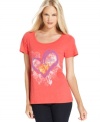 A bright hue and cheerful print make this Style&co. tee a charmer. Perfect with denim for the weekend! (Clearance)