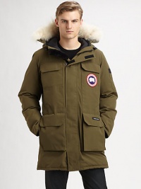 A slimmer, stylish silhouette perfect for the city, this look features numerous fleece-lined, zippered hand warmer pockets, perfect for storing keys, cell phones or any small items the average urban man can't live without; With duck down fill, you are certain to be kept warm on the coldest winter days, while maintaining a high fashion profile at the same time.Zip frontAttached hoodChest A slimmer, stylish silhouette perfect for the city, this look features numerous fleece-lined, zippered hand warmer pockets, perfect for storing keys, cell phones or any small items the average urban man can't live without; With duck down fill, you are certain to be kept warm on the coldest winter days, while maintaining a high fashion profile at the same time.Zip frontAttached hoodChest