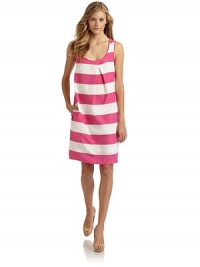 THE LOOKAllover stripe printFront inverted pleatSide zip with hook-and-eye closureCrisscross back strapsTHE FITAbout 30 from shoulder to hemTHE MATERIAL60% cotton/40% silkCARE & ORIGINDry cleanImportedModel shown is 5'10 (177cm) wearing US size 4. THE LOOKAllover stripe printFront inverted pleatSide zip with hook-and-eye closureCrisscross back strapsTHE FITAbout 30 from shoulder to hemTHE MATERIAL60% cotton/40% silkCARE & ORIGINDry cleanImportedModel shown is 5'10 (177cm) wearing US size 4.