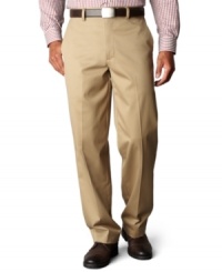 With a no-wrinkle style and a comfort fit, these Dockers khakis will be your just-right go-to style. With a no-wrinkle style and a comfort fit, these Dockers khakis will be your just-right go-to style.
