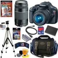 Canon EOS Rebel T3 12.2 MP CMOS Digital SLR Camera with EF-S 18-55mm f/3.5-5.6 IS II Zoom Lens & EF 75-300mm f/4-5.6 III Telephoto Zoom Lens + 10pc Bundle 16GB Deluxe Accessory Kit Canon EOS Rebel T3 12.2 MP CMOS Digital SLR Camera with EF-S 18-55mm f/3.5-5.6 IS II Zoom Lens & EF 75-300mm f/4-5.6 III Telephoto Zoom Lens + 10pc Bundle 16GB Deluxe Accessory Kit