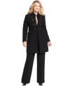 Military-inspired style lends structured appeal to Tahari by ASL's plus size suit. The coat elongates your figure and classically cut trousers complete the look.