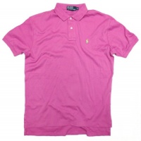 Polo Ralph Lauren Men's Interlock Polo Shirt Pink, Lime Green Pony CUSTOM FIT Polo Ralph Lauren Men's Interlock Polo Shirt Pink, Lime Green Pony CUSTOM FIT