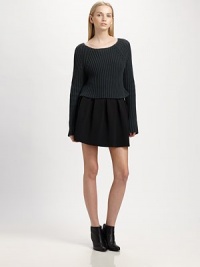 Relaxed, yet stylish sweater in a cropped silhouette with chunky-knit construction and an ultra-soft finish. RoundneckLong sleevesAbout 19 from shoulder to hem82% cotton/18% nylonHand washImportedModel shown is 5'10 (177cm) wearing US size Small. Relaxed, yet stylish sweater in a cropped silhouette with chunky-knit construction and an ultra-soft finish. RoundneckLong sleevesAbout 19 from shoulder to hem82% cotton/18% nylonHand washImportedModel shown is 5'10 (177cm) wearing US size Small.