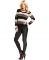 Colorblocked stripes add a graphic appeal to this Kensie sweater for edgy style!