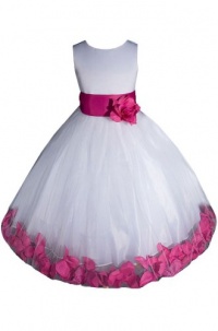 AMJ Dresses Inc Girls White/fuchsia Flower Girl Pageant Dress Sizes 2 to 12 AMJ Dresses Inc Girls White/fuchsia Flower Girl Pageant Dress Sizes 2 to 12