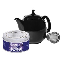 Set comes with a Chantal 30 oz. teapot with stainless steel mesh infuser and one 4.4 oz. tin of premium Be Cool Tea by Kusmi Tea of Paris. Set comes with a Chantal 30 oz. teapot with stainless steel mesh infuser and one 4.4 oz. tin of premium Be Cool Tea by Kusmi Tea of Paris.