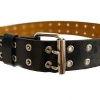 Black & Silver Double Grommet Holes Belt