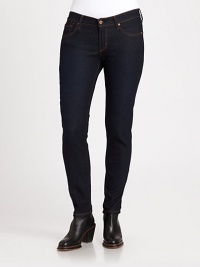 Everything you're looking for in denim, including the right amount of stretch for a comfortable curve-hugging fit.Belt loopsButton closureZip flyInseam, about 30Cotton/polyester/elastaneMachine washMade in USA Everything you're looking for in denim, including the right amount of stretch for a comfortable curve-hugging fit.Belt loopsButton closureZip flyInseam, about 30Cotton/polyester/elastaneMachine washMade in USA
