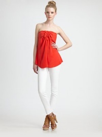 Vibrant silk elegantly gathered in a strapless top-knot shift.StraplessElastic topKnotted bodiceAbout 22 from shoulder to hemSilkDry cleanImportedModel shown is 5'10 (177cm) wearing US size Small. Vibrant silk elegantly gathered in a strapless top-knot shift.StraplessElastic topKnotted bodiceAbout 22 from shoulder to hemSilkDry cleanImportedModel shown is 5'10 (177cm) wearing US size Small.