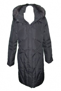 Calvin Klein Coat, Long Quilted Puffer Hooded Faux Fur Trim Down Size Medium Calvin Klein Coat, Long Quilted Puffer Hooded Faux Fur Trim Down Size Medium