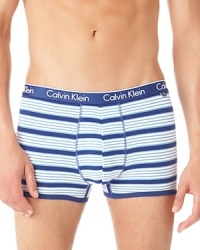 Add stripes to your weekly rotation with this comfortable trunk from Calvin Klein, featuring breathable cotton blended with spandex for a bit of stretch. Add stripes to your weekly rotation with this comfortable trunk from Calvin Klein, featuring breathable cotton blended with spandex for a bit of stretch.