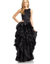 THE LOOKRound necklineSleeveless Pleated bodice Cascading ruffled skirtScoopbackBack zip closureTHE FITAbout 58 from shoulder to hemTHE MATERIALSilkFully linedCARE & ORIGINDry cleanImportedModel shown is 5'8 (172½cm) wearing US size 4. 