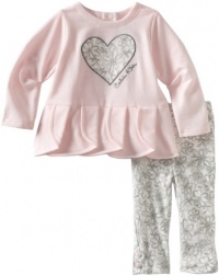 Calvin Klein Baby-girls Infant Tunic With Flower Print Leggings, Pink/Gray, 12 Months Calvin Klein Baby-girls Infant Tunic With Flower Print Leggings, Pink/Gray, 12 Months
