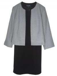 EVAN PICONE Women's Framed Tweed Jacket/Dress Suit-IVORY/BLACK-22W EVAN PICONE Women's Framed Tweed Jacket/Dress Suit-IVORY/BLACK-22W
