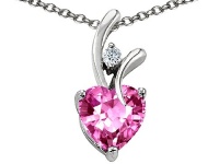 Original Star K(tm) Lab Created Heart Shaped 8mm Pink Sapphire Pendant Original Star K(tm) Lab Created Heart Shaped 8mm Pink Sapphire Pendant