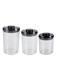 OXO 3-Piece Pop Round Canister Set, Black OXO 3-Piece Pop Round Canister Set, Black