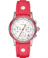 DKNY Women's NY8172 Red Silicone Quartz Watch with White Dial