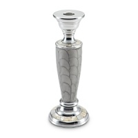 Sandcast by hand and hand-painted with a specially colored enamel that's mixed with crushed mother of pearl, this candlestick holder from Julia Knight adds a luxe touch to any decor. Sandcast by hand and hand-painted with a specially colored enamel that's mixed with crushed mother of pearl, this candlestick holder from Julia Knight adds a luxe touch to any decor.