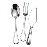 Le Perle stainless flatware features a perfect strand of pearls border on a classic heirloom shape. Small, symmetrical bead details attract light in even the lowest candlelight for an elegant, radiant table. Le Perle stainless flatware features a perfect strand of pearls border on a classic heirloom shape. Small, symmetrical bead details attract light in even the lowest candlelight for an elegant, radiant table.