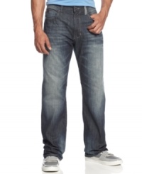 Hamilton straight fit jeans from Sean John with just enough fading in just the right places. Hamilton straight fit jeans from Sean John with just enough fading in just the right places.