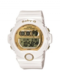 Casio Women's BG6901-7 Baby-G White Resin and Gold-Tone Accented Large Digital Sport Watch