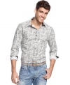 Say goodbye to boring button downs with this handsome paisley printed shirt by Sons of Intrigue. (Clearance)