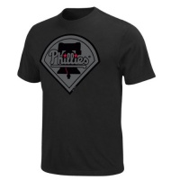 Philadelphia Phillies Majestic Black on Black T-Shirt Philadelphia Phillies Majestic Black on Black T-Shirt