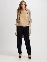 Slouchy and slightly oversized, styled with a long shawl collar in chunky wool and yak knit.Elongated shawl collarLong raglan sleevesOpen frontAbout 34 from shoulder to hem50% yak/50% woolDry cleanImportedModel shown is 5'9 (175cm) wearing US size Small.This style runs true to size. We recommend ordering your usual size for a standard fit. Slouchy and slightly oversized, styled with a long shawl collar in chunky wool and yak knit.Elongated shawl collarLong raglan sleevesOpen frontAbout 34 from shoulder to hem50% yak/50% woolDry cleanImportedModel shown is 5'9 (175cm) wearing US size Small.This style runs true to size. We recommend ordering your usual size for a standard fit.