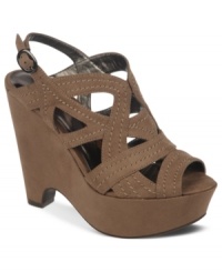 Push your style to the limit. The Extreme platform wedge sandals by Carlos by Carlos Santana feature a strappy vamp and a majorly chunky platform and wedge heel. Push your style to the limit. The Extreme platform wedge sandals by Carlos by Carlos Santana feature a strappy vamp and a majorly chunky platform and wedge heel.