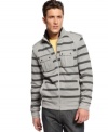 Look sharp in sporty stripes with this INC International Concepts track jacket.