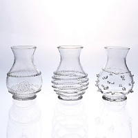 Juliska glassware is mouth-blown by artisans in the hills of Prague. The unique composition of Juliska glass allows it to be blown especially thin, making the glass an unexpected pleasure to drink from and to handle. Being handmade, no 2 pieces of Juliska are identical. Each will have its own individual character - small bubbles, slight color and size variations. Dishwasher-safe on warm gentle cycle with mild detergent. Larger or highly decorated pieces - wash by hand.