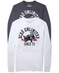 Add some bold personality to your top collection with this Ecko Unltd graphic shirt. Add some bold personality to your top collection with this Ecko Unltd graphic shirt.