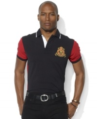 A custom-fitting jersey-inspired shirt celebrating the St. Moritz Polo World Cup on Snow is rendered in breathable mesh cotton and accented with a snow polo crest. A custom-fitting jersey-inspired shirt celebrating the St. Moritz Polo World Cup on Snow is rendered in breathable mesh cotton and accented with a snow polo crest.