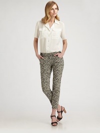 Printed pants are all over this season. This cropped, straight-leg design is not only on trend, but it flatters the body flawlessly, thanks to a hint of stretch.Button closureZip flyAllover printSolid pocketsInseam, about 28Rise, about 1974% cotton/24% polyamide/2% elastaneDry cleanImported Model shown is 5'10½ (179cm) wearing US size 4. Printed pants are all over this season. This cropped, straight-leg design is not only on trend, but it flatters the body flawlessly, thanks to a hint of stretch.Button closureZip flyAllover printSolid pocketsInseam, about 28Rise, about 1974% cotton/24% polyamide/2% elastaneDry cleanImported Model shown is 5'10½ (179cm) wearing US size 4.